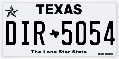 TX license plate DIR5054