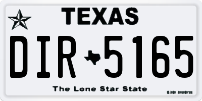 TX license plate DIR5165