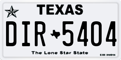 TX license plate DIR5404