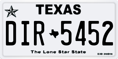 TX license plate DIR5452