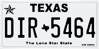 TX license plate DIR5464