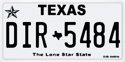 TX license plate DIR5484