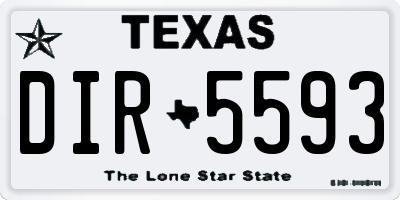 TX license plate DIR5593
