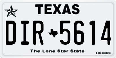 TX license plate DIR5614