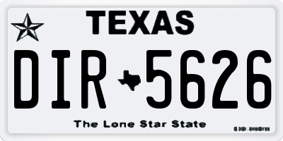 TX license plate DIR5626