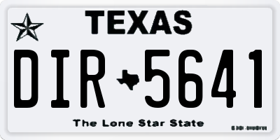 TX license plate DIR5641