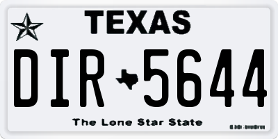TX license plate DIR5644