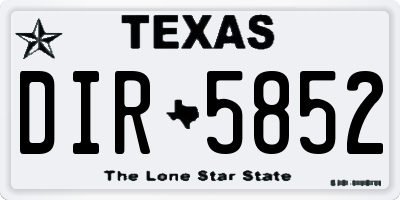 TX license plate DIR5852