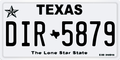 TX license plate DIR5879