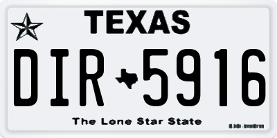 TX license plate DIR5916