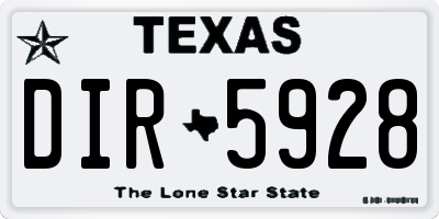 TX license plate DIR5928