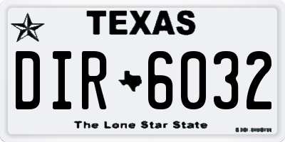 TX license plate DIR6032