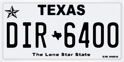 TX license plate DIR6400