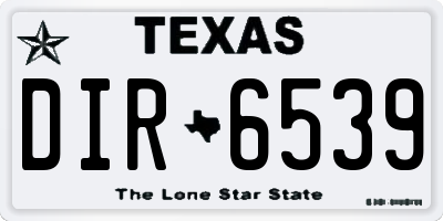 TX license plate DIR6539