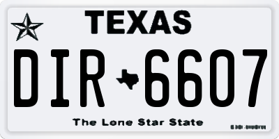 TX license plate DIR6607