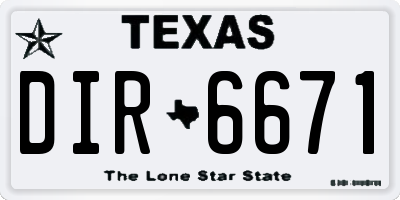 TX license plate DIR6671