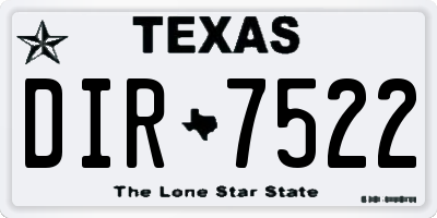 TX license plate DIR7522