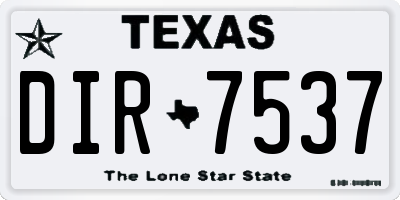 TX license plate DIR7537