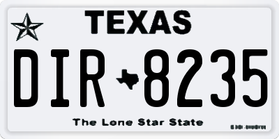 TX license plate DIR8235