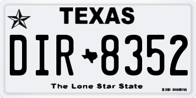 TX license plate DIR8352