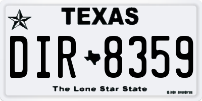 TX license plate DIR8359