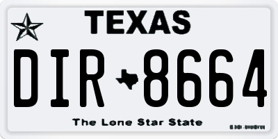 TX license plate DIR8664
