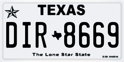 TX license plate DIR8669