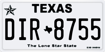 TX license plate DIR8755