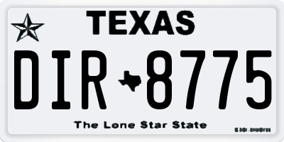 TX license plate DIR8775