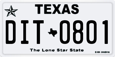 TX license plate DIT0801