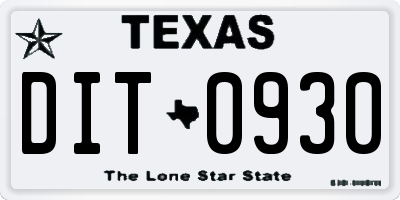 TX license plate DIT0930