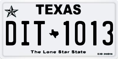 TX license plate DIT1013