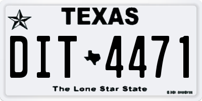 TX license plate DIT4471
