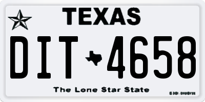 TX license plate DIT4658