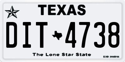 TX license plate DIT4738