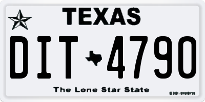 TX license plate DIT4790