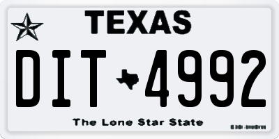 TX license plate DIT4992