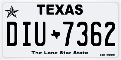 TX license plate DIU7362