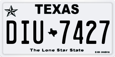 TX license plate DIU7427