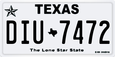 TX license plate DIU7472