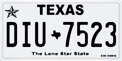 TX license plate DIU7523