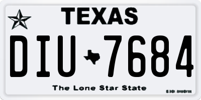 TX license plate DIU7684