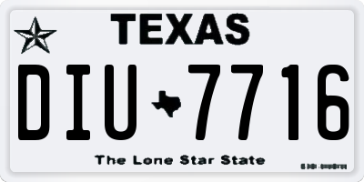 TX license plate DIU7716