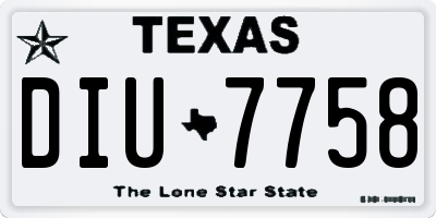 TX license plate DIU7758