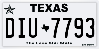 TX license plate DIU7793