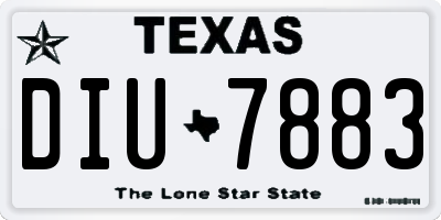 TX license plate DIU7883