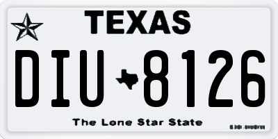TX license plate DIU8126