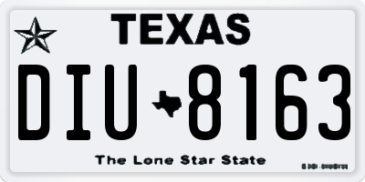 TX license plate DIU8163
