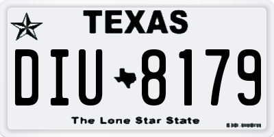 TX license plate DIU8179