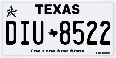 TX license plate DIU8522